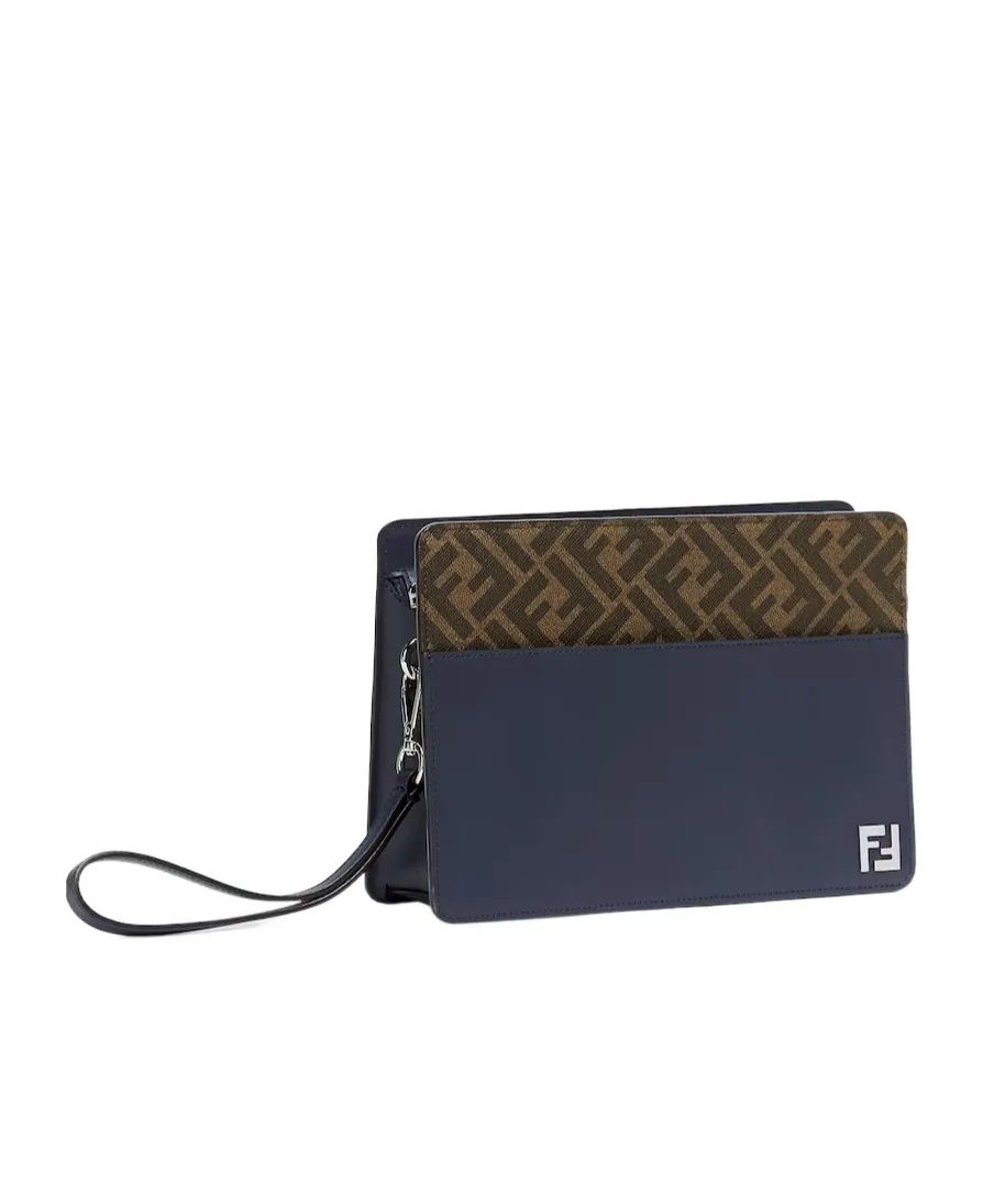 Fendi Squared Ff Standing Clutch Bag