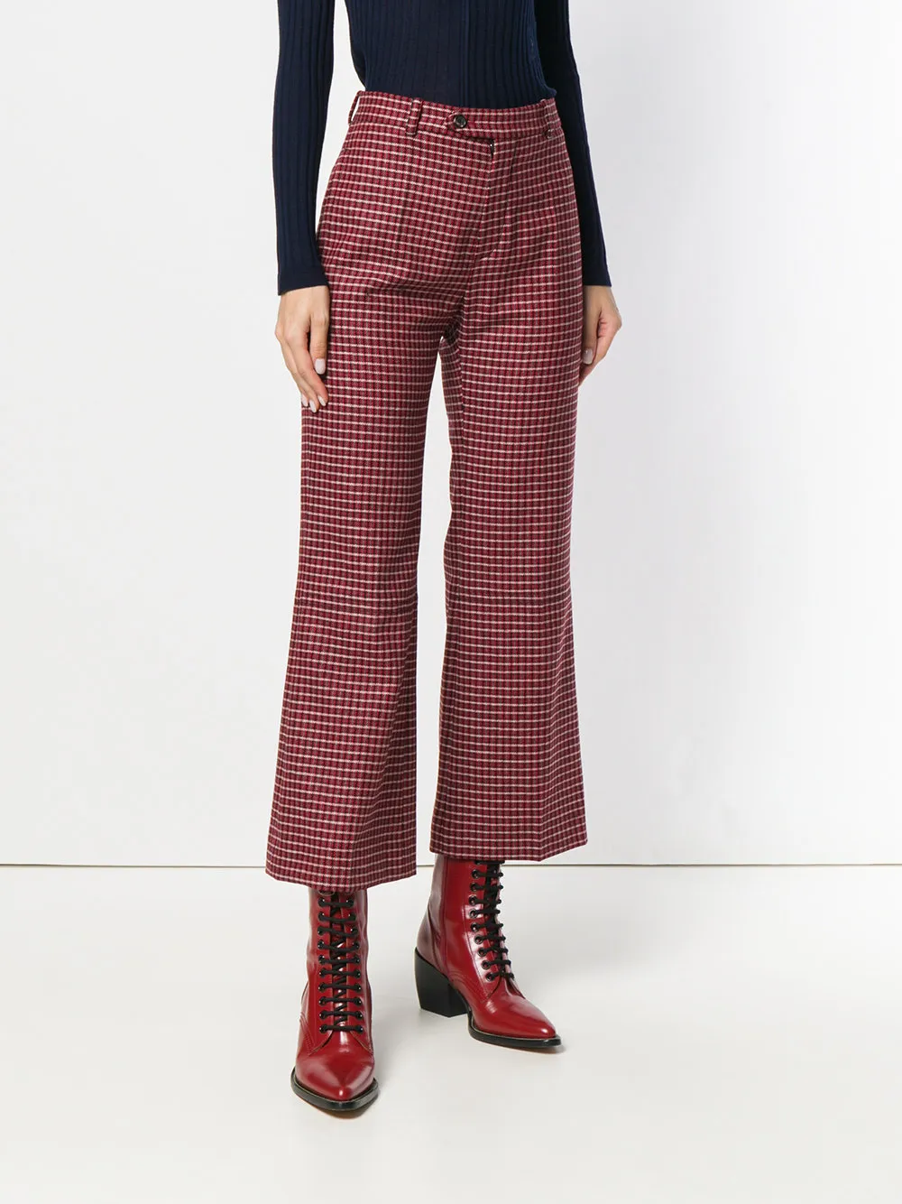 Checked Quarter Pants