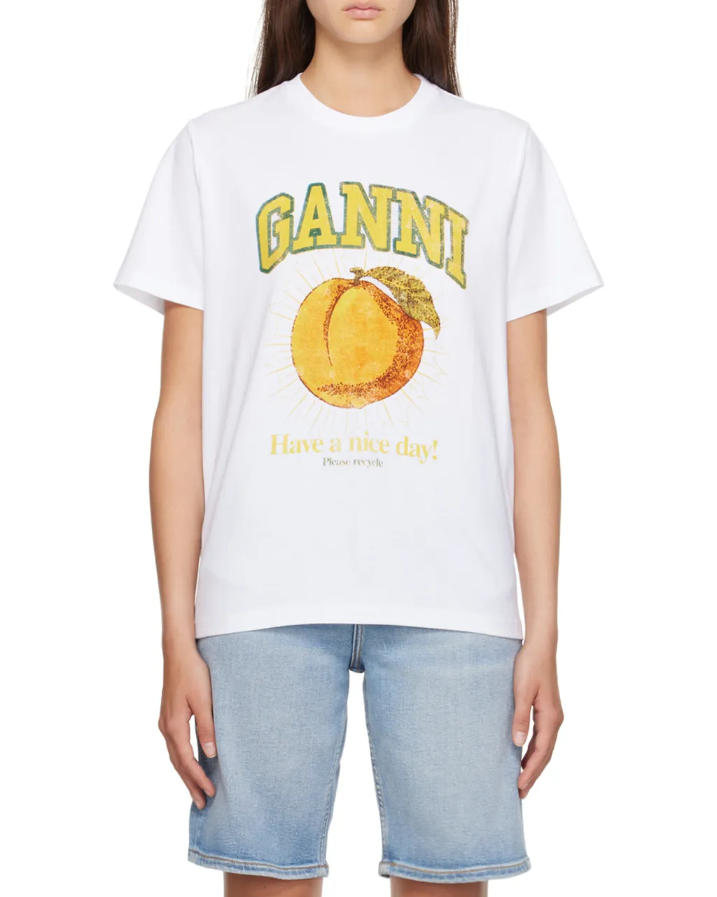 Ganni Logo-Printed Crewneck T-Shirt