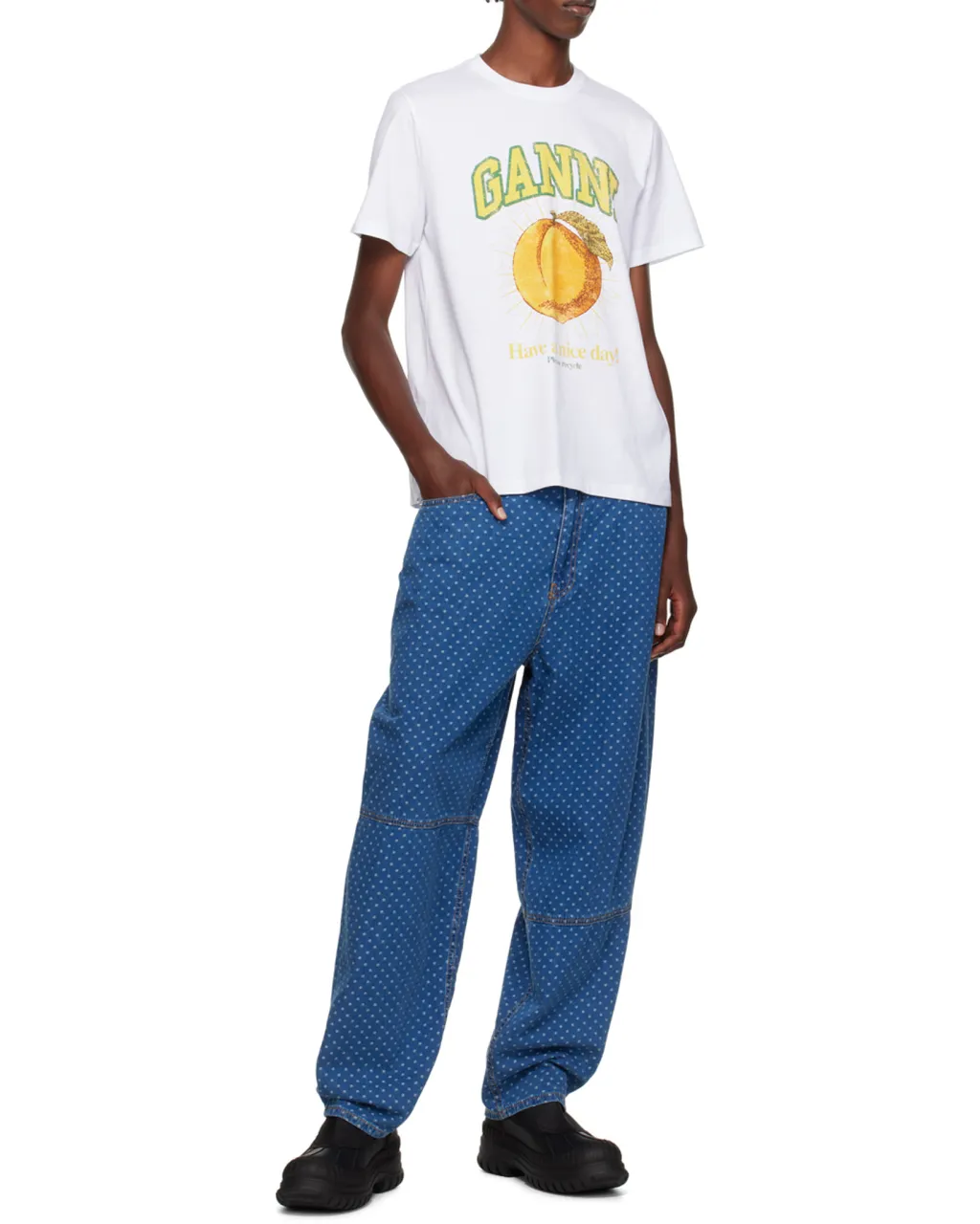 Ganni Logo-Printed Crewneck T-Shirt