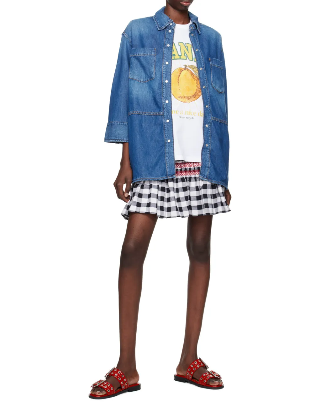 Ganni Logo-Printed Crewneck T-Shirt