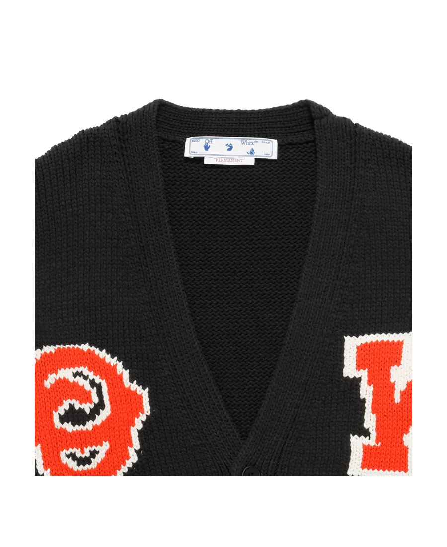 Off-White Logo Patch V-Neck Cardigan
