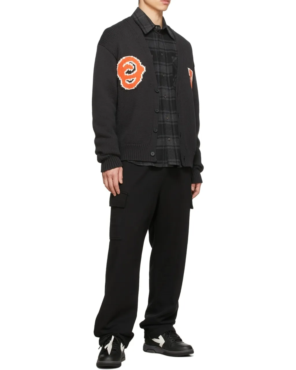 Off-White Logo Patch V-Neck Cardigan