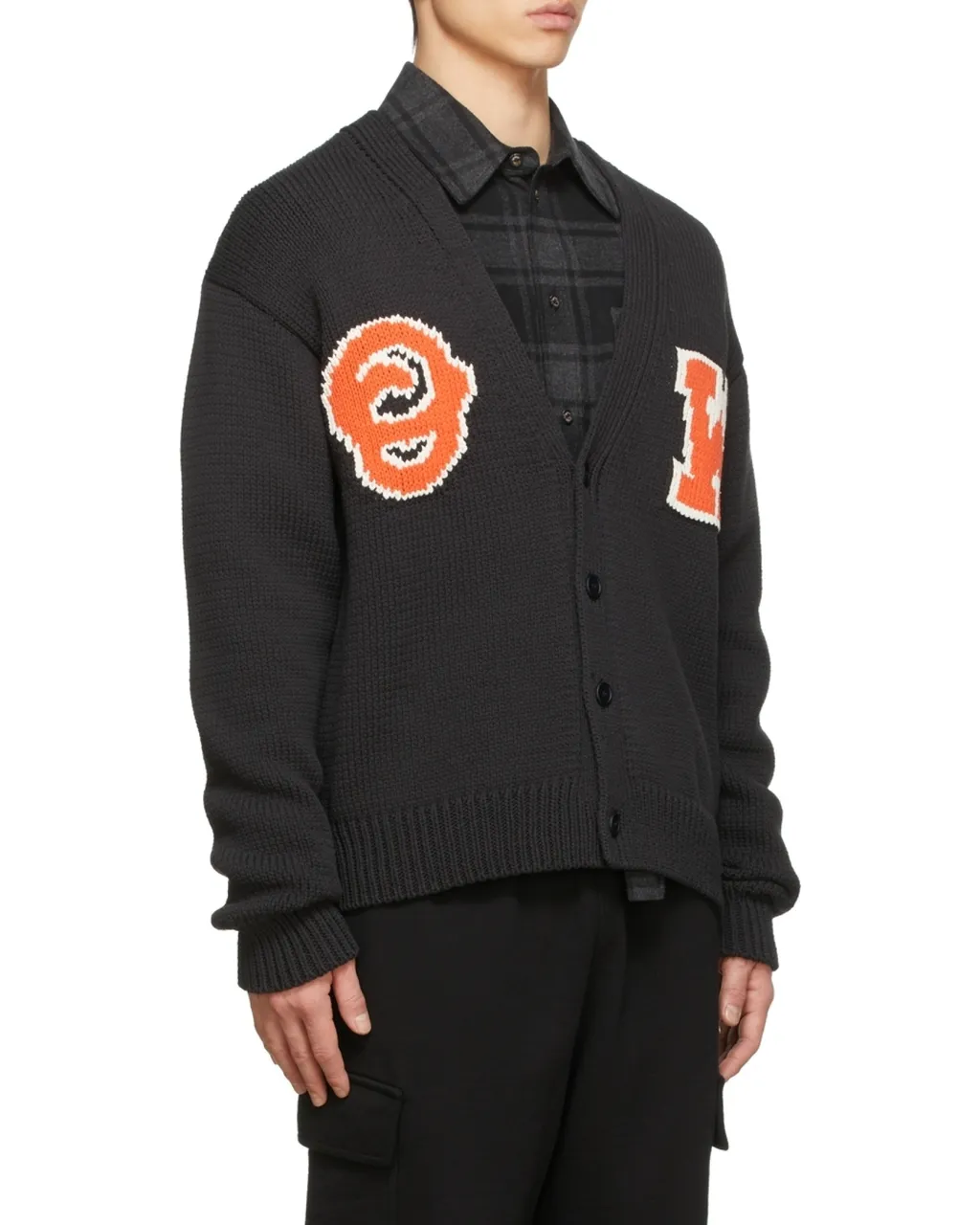 Off-White Logo Patch V-Neck Cardigan