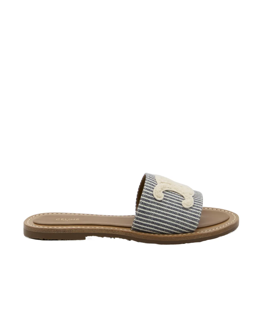Celine Lympia Mule In Oshkosh Canvas