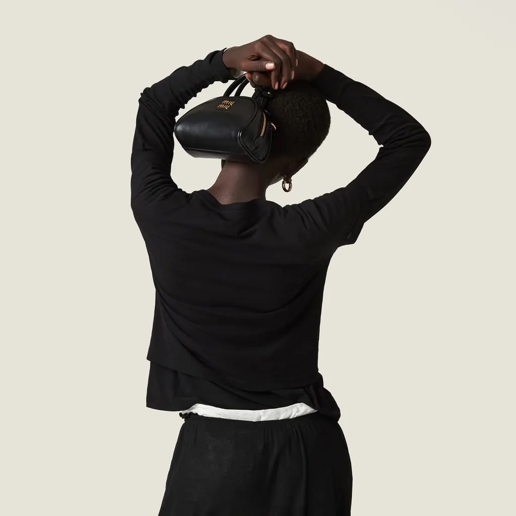 Miu Miu Logo-Patch Crewneck T-Shirt