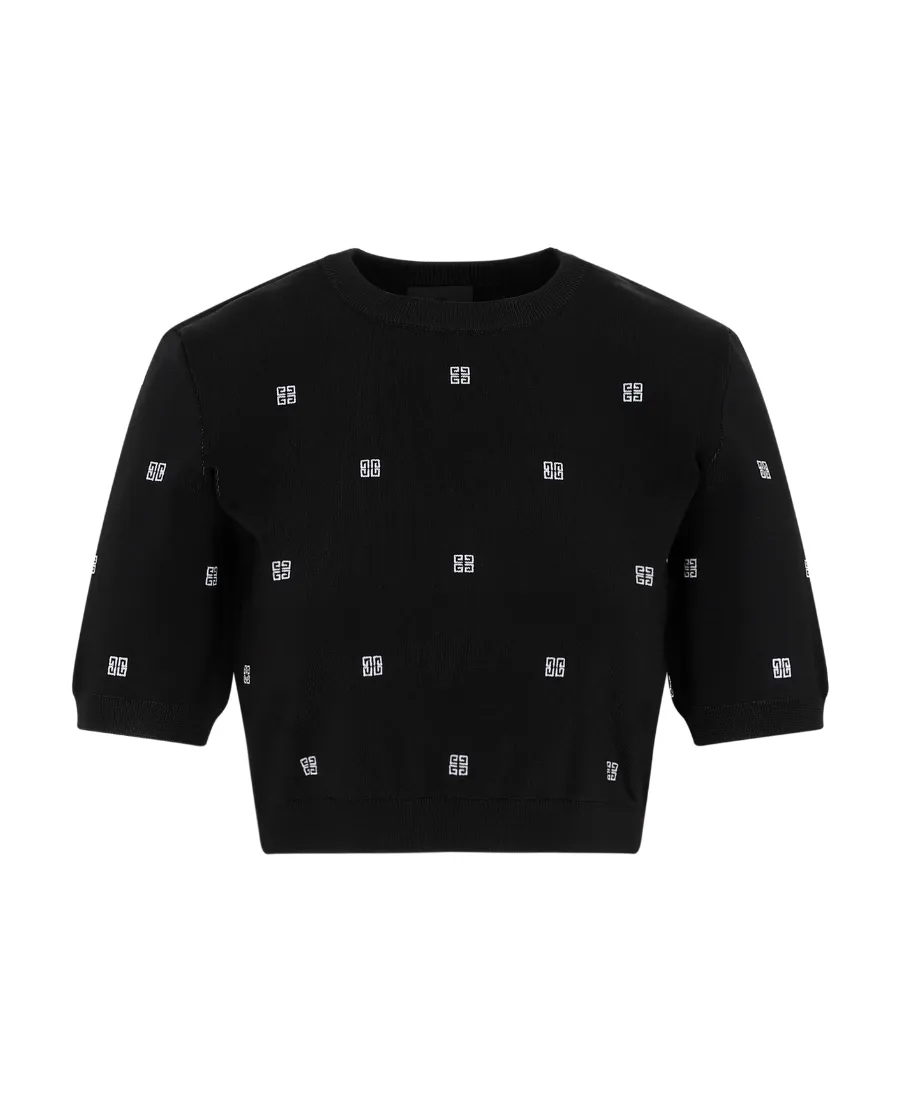 Givenchy Logo Detailed Short Sleeved Cropped Top