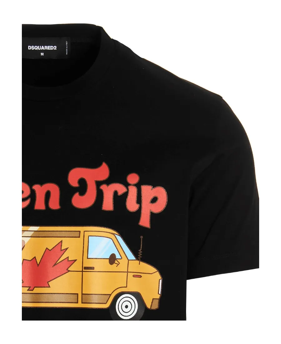 Dsquared2 Graphic Printed Crewneck T-Shirt