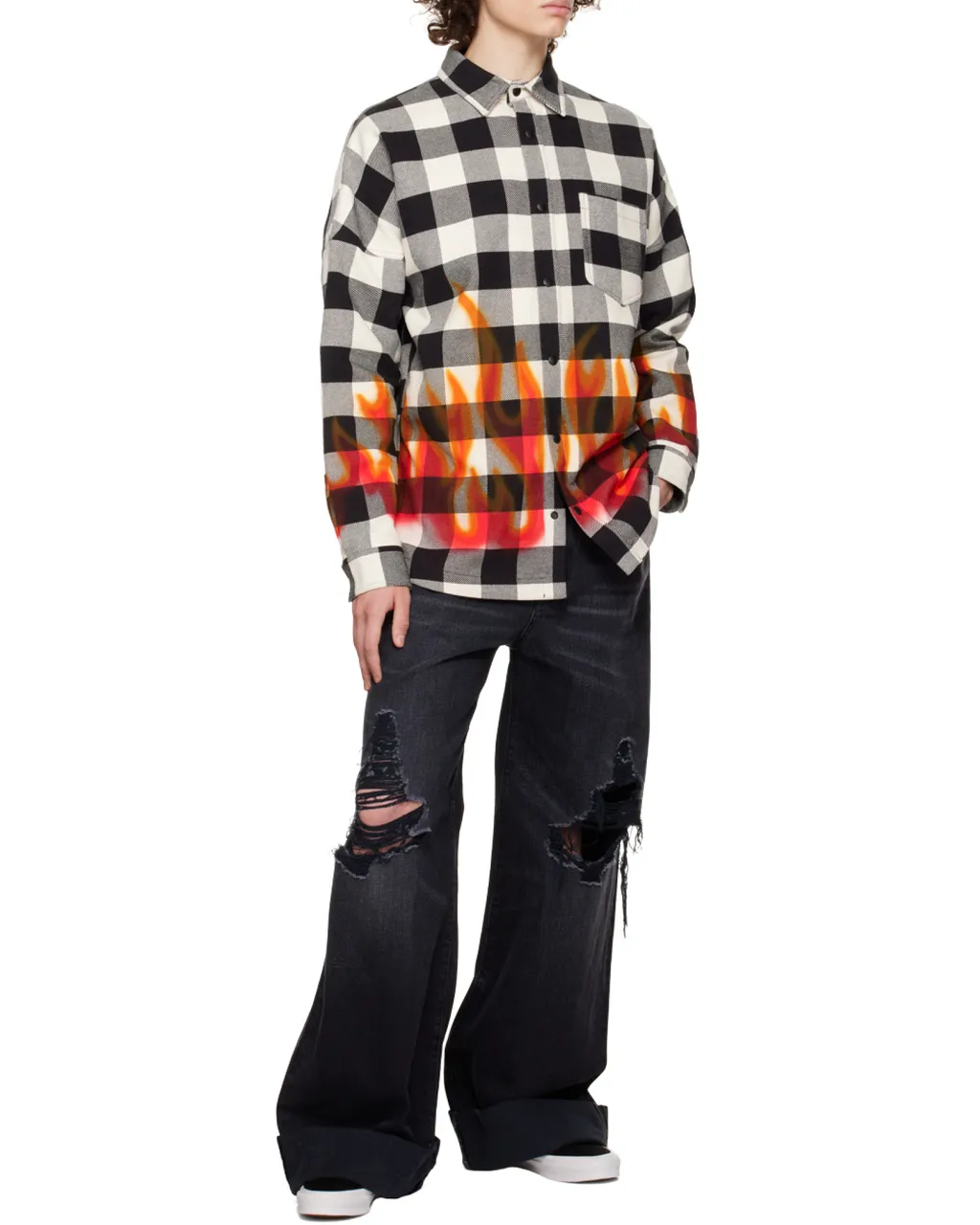 Palm Angels Checked Long-Sleeved Shirt