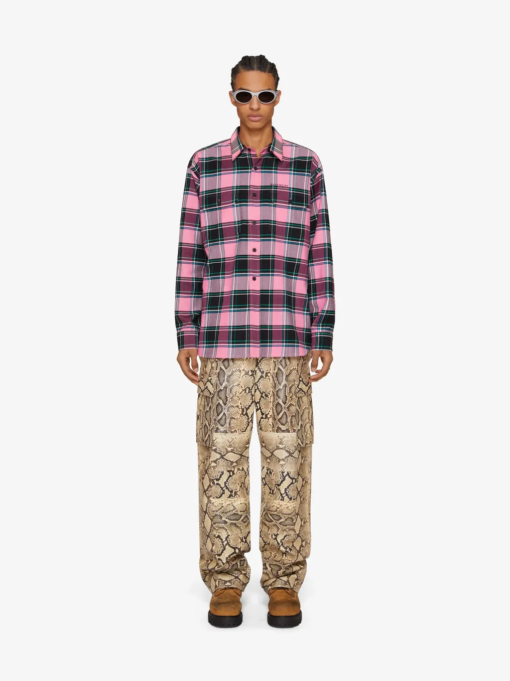 Givenchy Logo Embroidered Checkered Shirt
