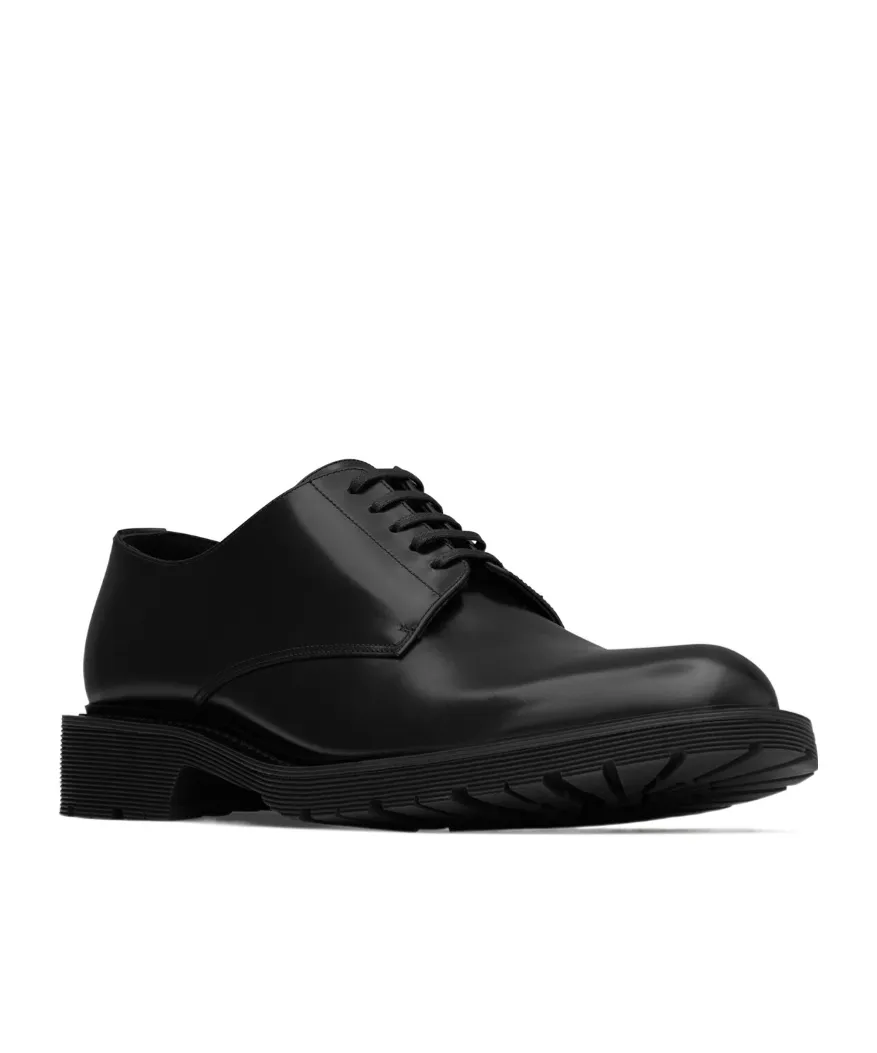 Saint Laurent Almond Toe Lace-Up Shoes