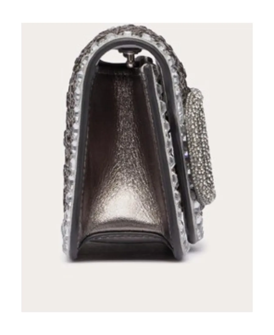 Small Valentino Garavani Locò Shoulder Bag With Rhinestones
