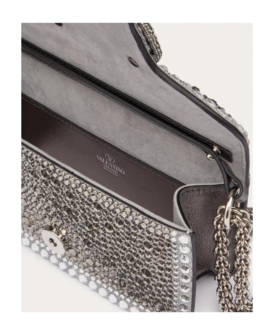 Small Valentino Garavani Locò Shoulder Bag With Rhinestones