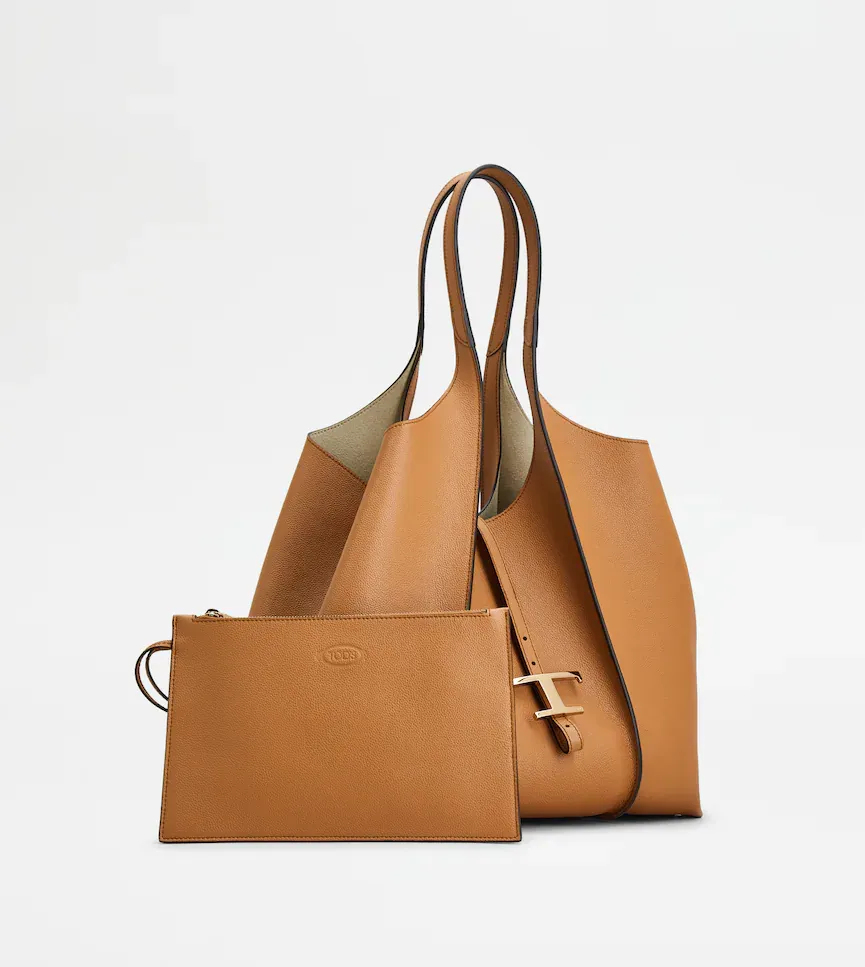 Tod's T Timeless Open-Top Medium Tote Bag