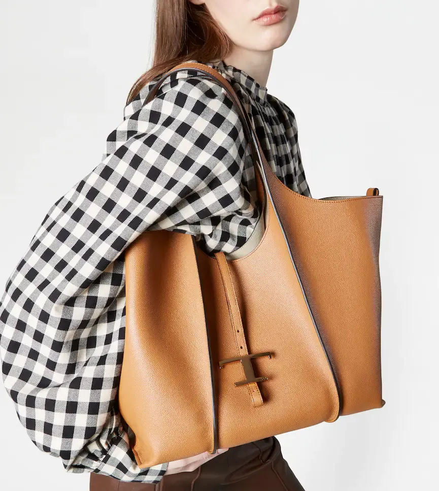 Tod's T Timeless Open-Top Medium Tote Bag