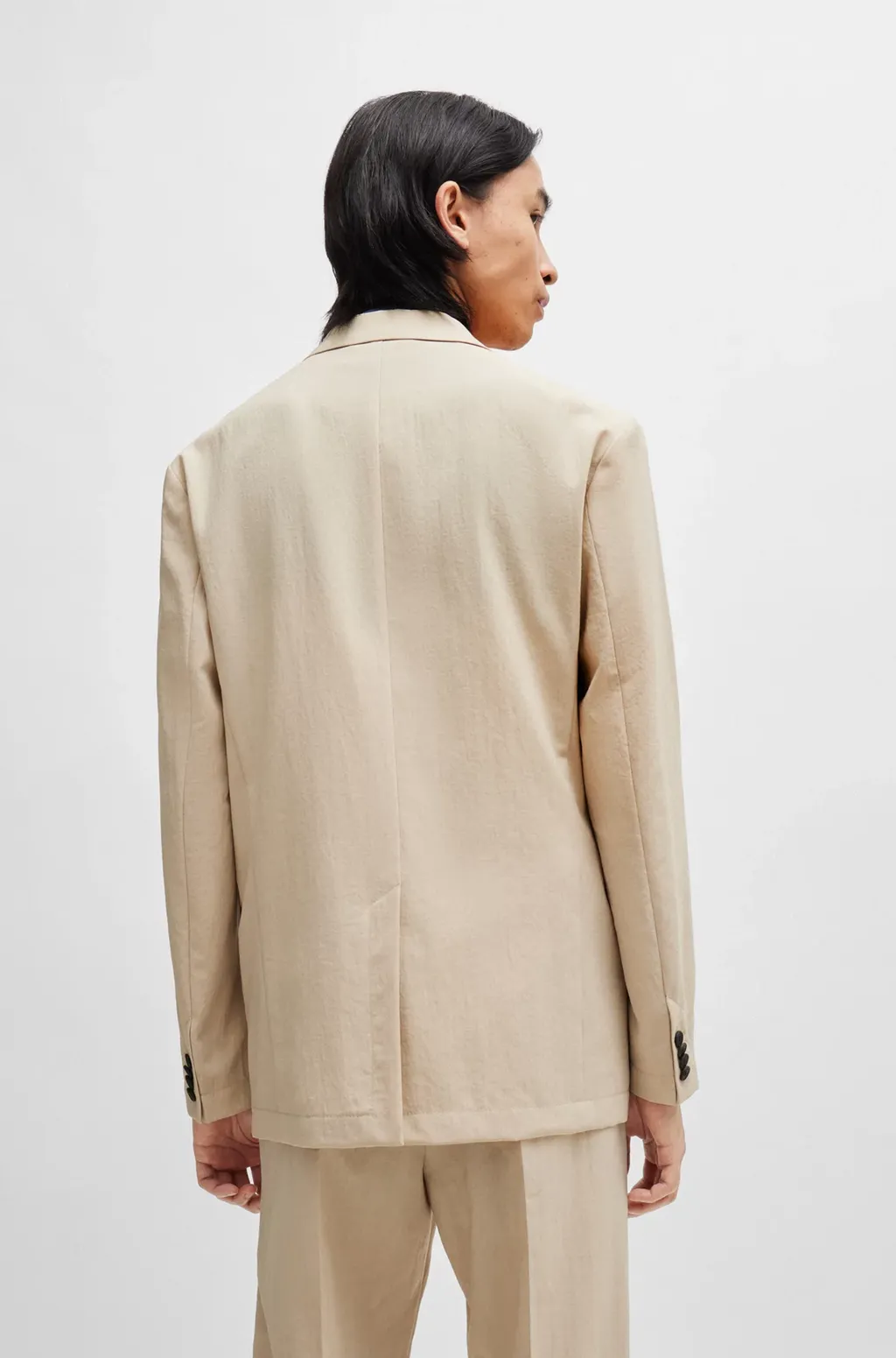 Seersucker Single-Breasted Blazer