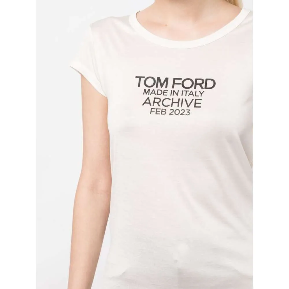 Tom Ford Logo Printed Crewneck T-Shirt