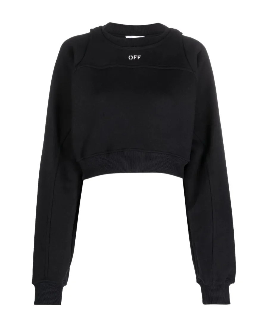 Off-White Logo Embroidered Cropped Sweatshirt