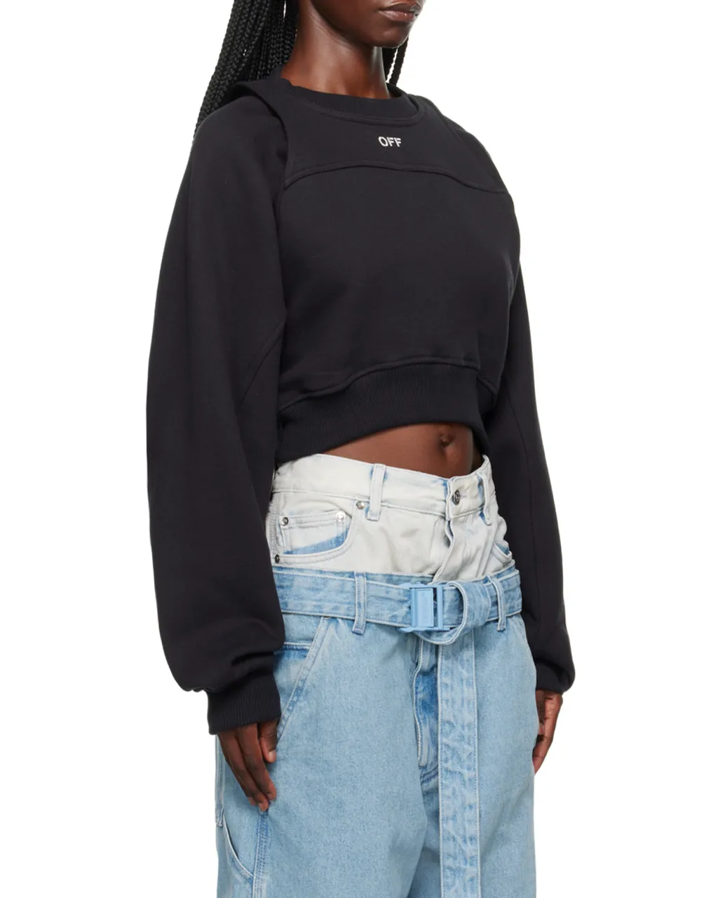 Off-White Logo Embroidered Cropped Sweatshirt