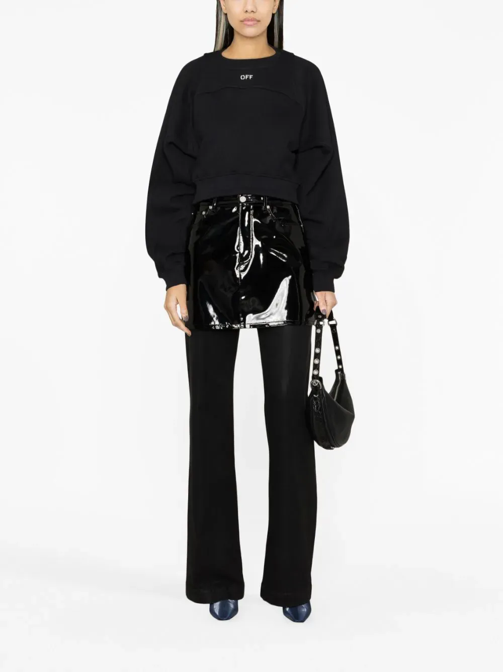 Off-White Logo Embroidered Cropped Sweatshirt