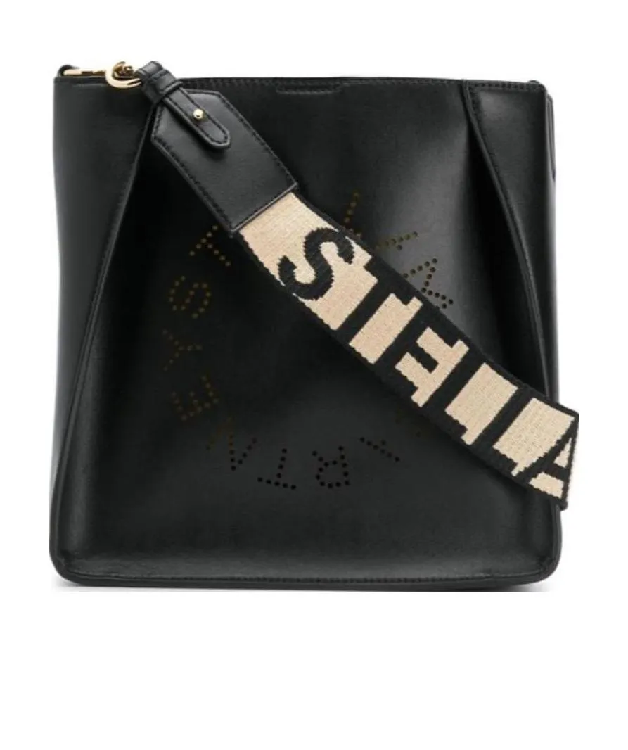 Stella Mccartney Logo Perforated Shoulder Bag