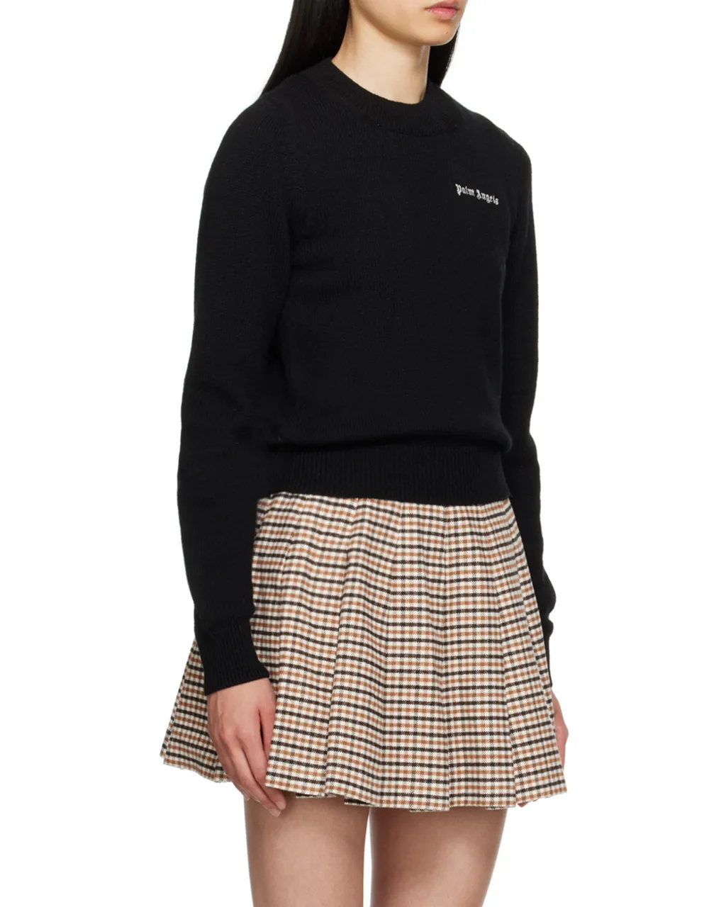 Palm Angels Logo Embroidered Knitted Jumper