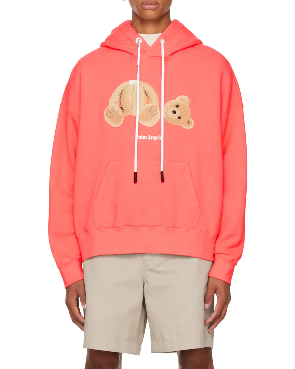 Palm Angels Bear Printed Long-Sleeved Hoodie