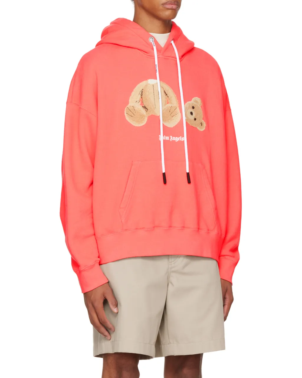 Palm Angels Bear Printed Long-Sleeved Hoodie