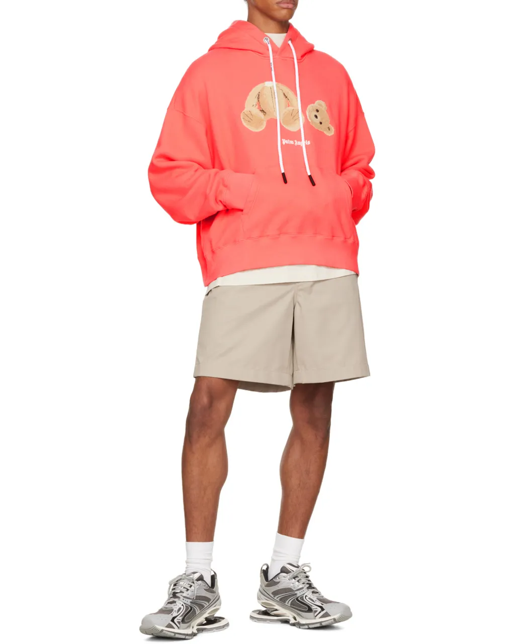 Palm Angels Bear Printed Long-Sleeved Hoodie