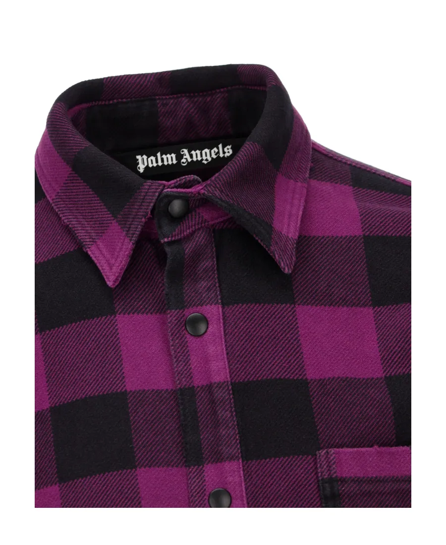 Palm Angels Logo-Printed Check Shirt
