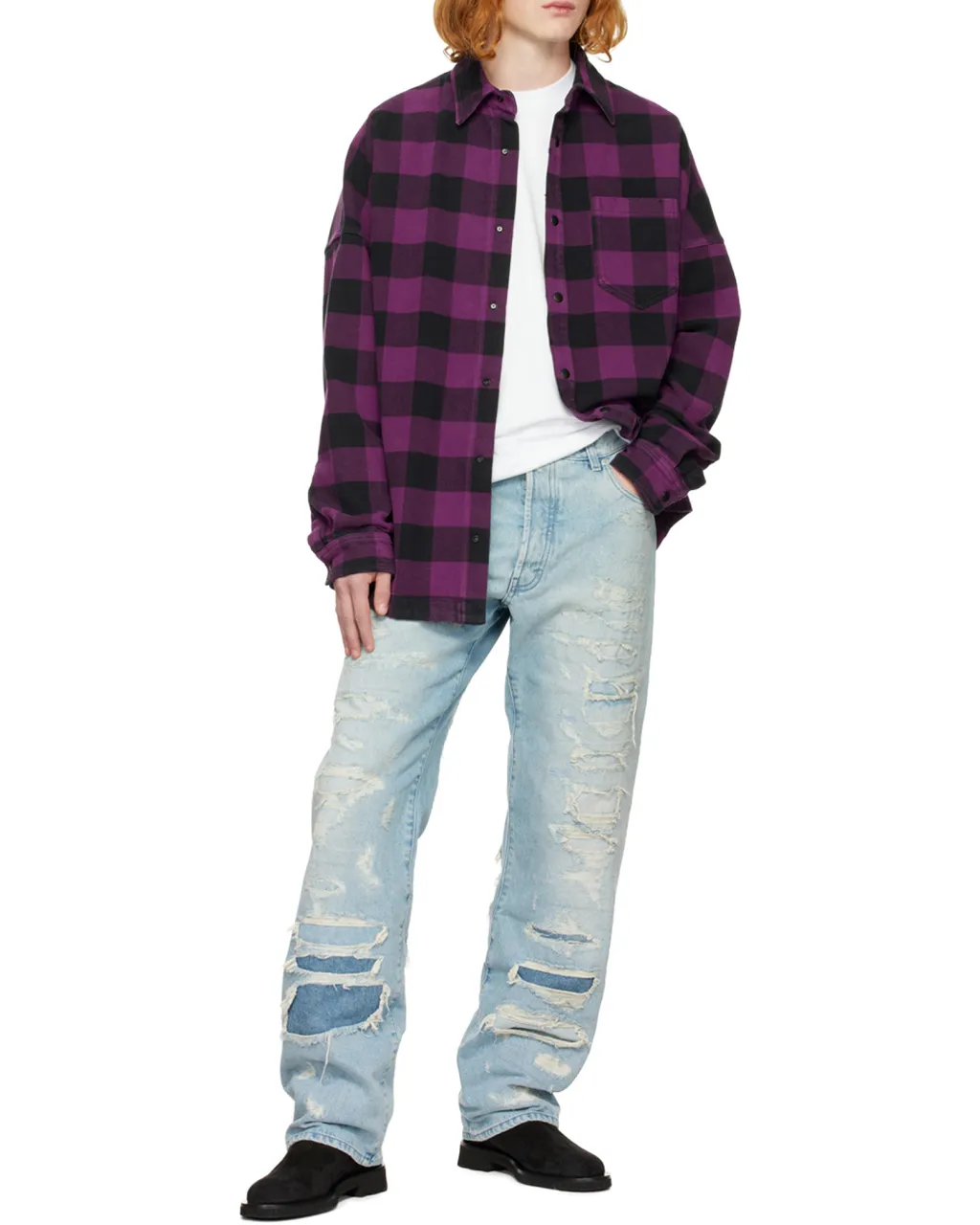 Palm Angels Logo-Printed Check Shirt