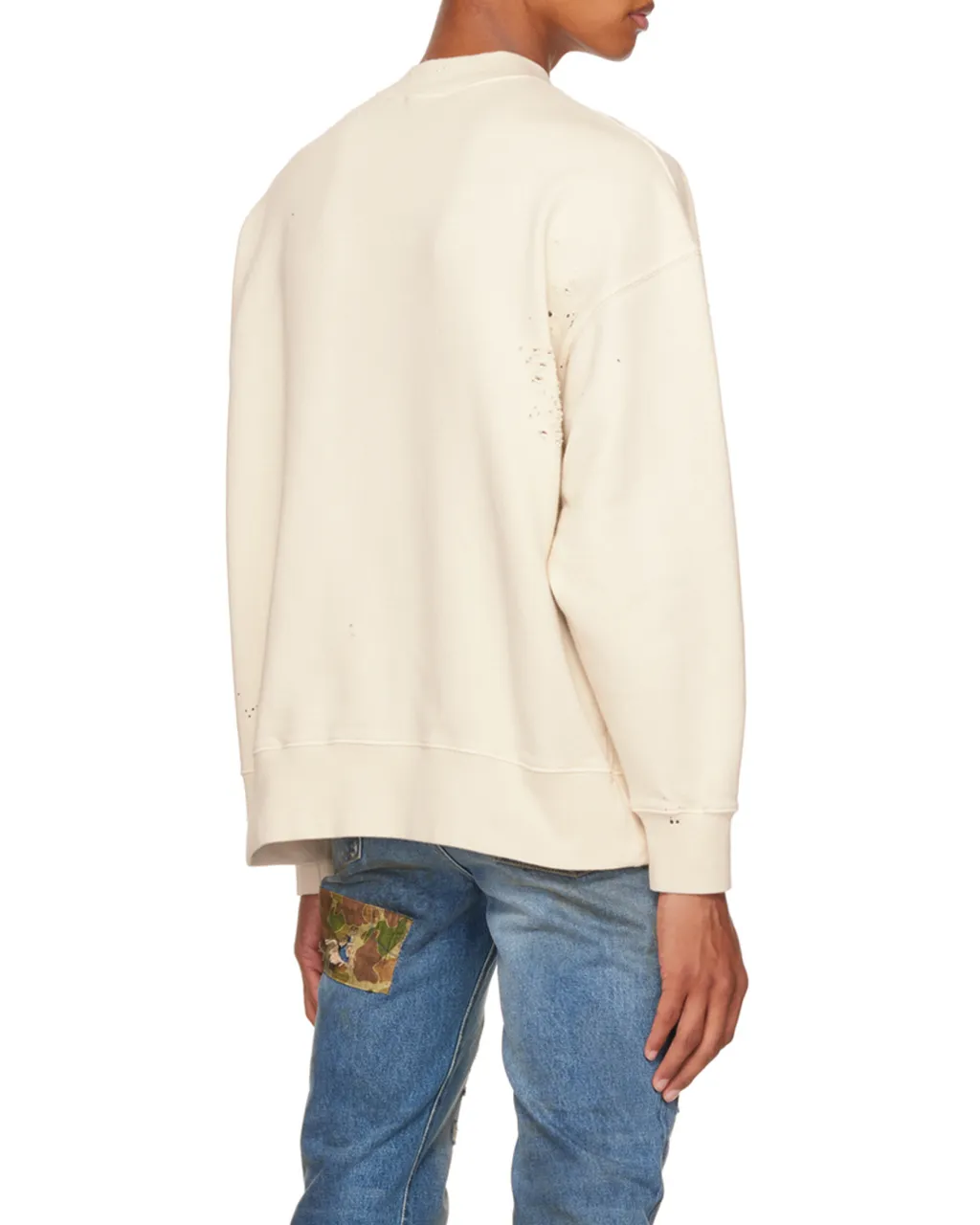 Logo-Print Distressed Sweatshirt