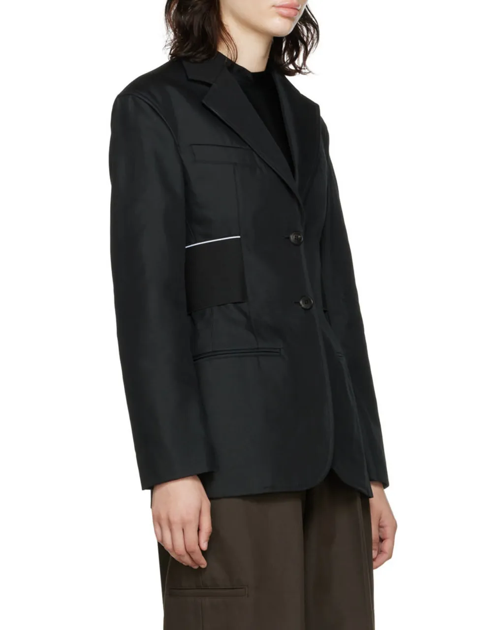 Logo-Print Elasticated-Waist Blazer