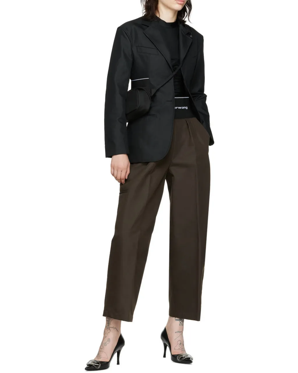 Logo-Print Elasticated-Waist Blazer