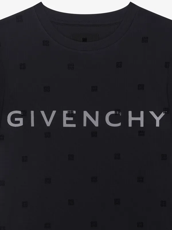Givenchy All-Over Logo Motif Patch Mesh Shirt