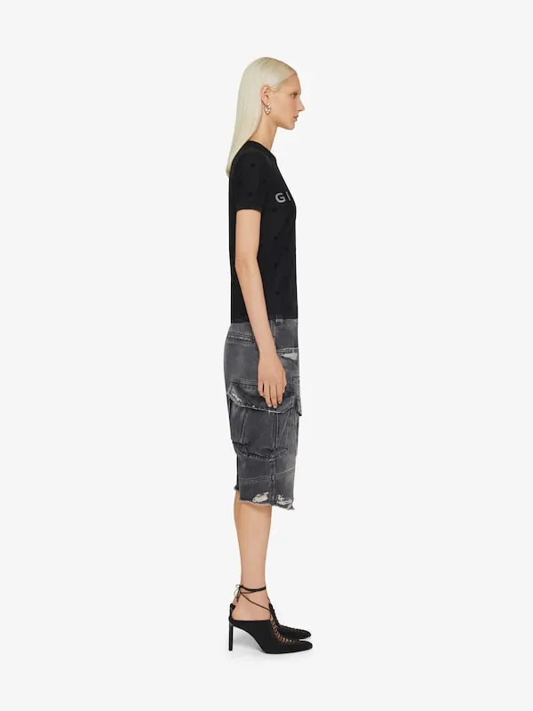 Givenchy All-Over Logo Motif Patch Mesh Shirt