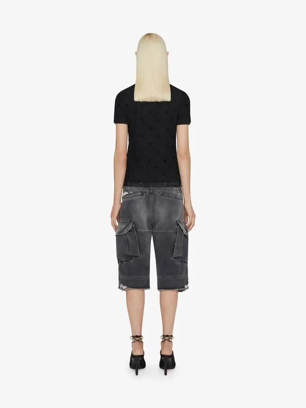 Givenchy All-Over Logo Motif Patch Mesh Shirt