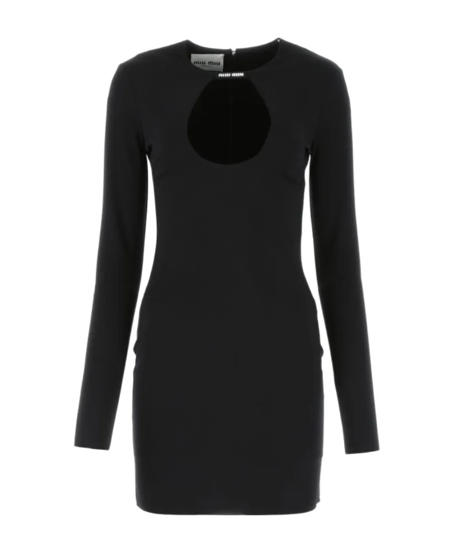 Miu Miu Cut-Out Long Sleeved Dress