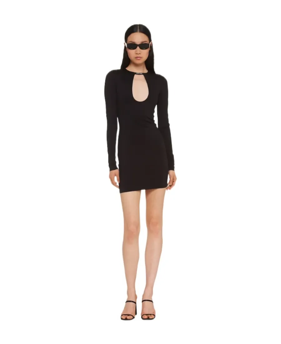 Miu Miu Cut-Out Long Sleeved Dress