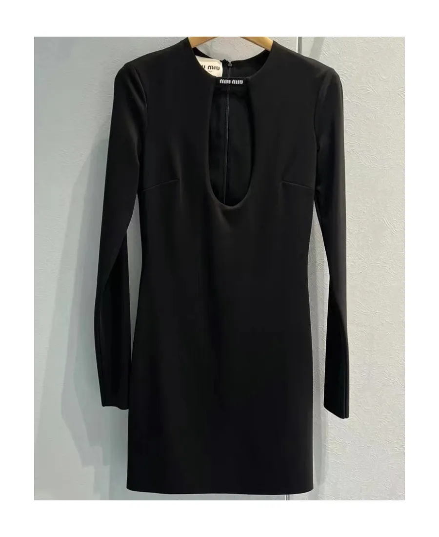 Miu Miu Cut-Out Long Sleeved Dress