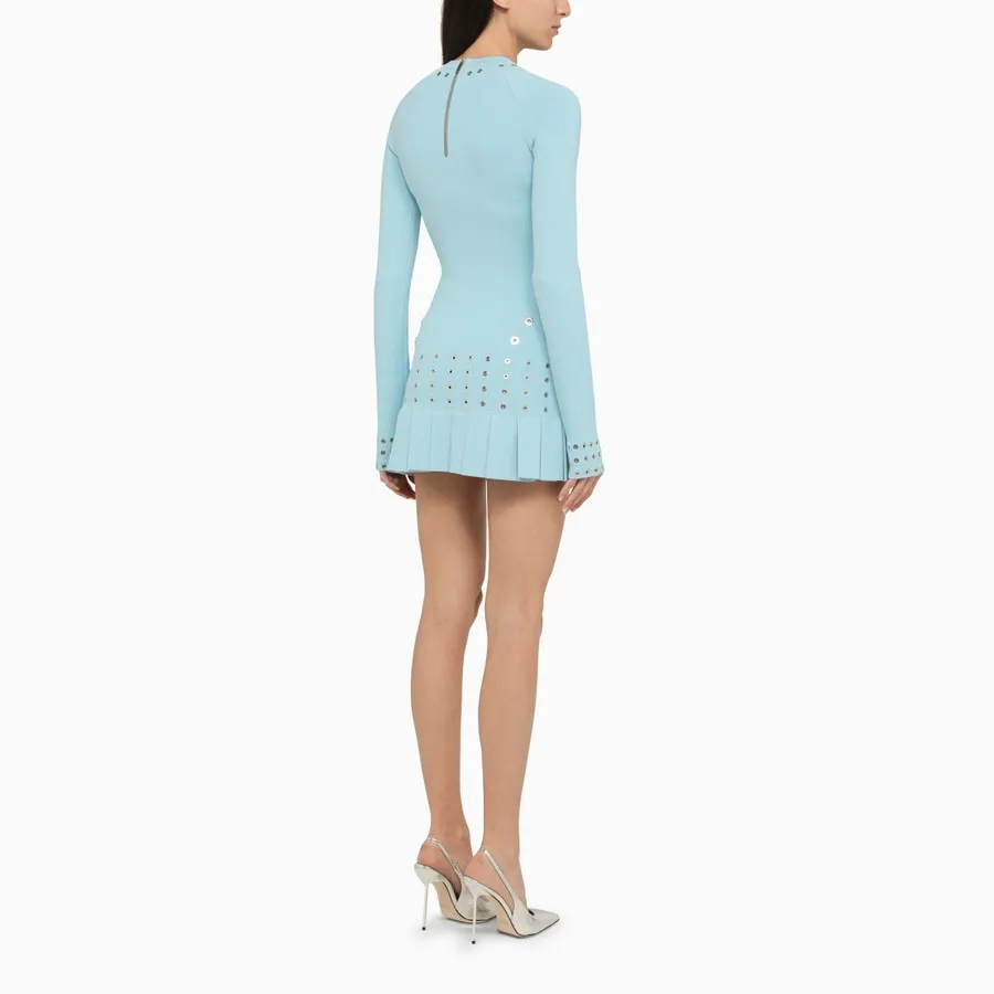 Eyelet-Embellished Fitted Minidress