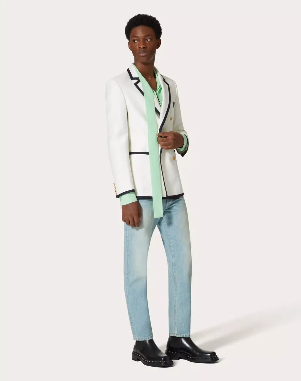 Valentino Logo Patch Mid-Rise Jeans