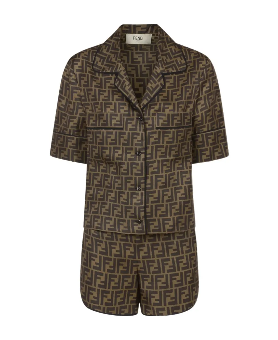 Fendi Ff Monogrammed Short-Sleeve Pyjamas Set