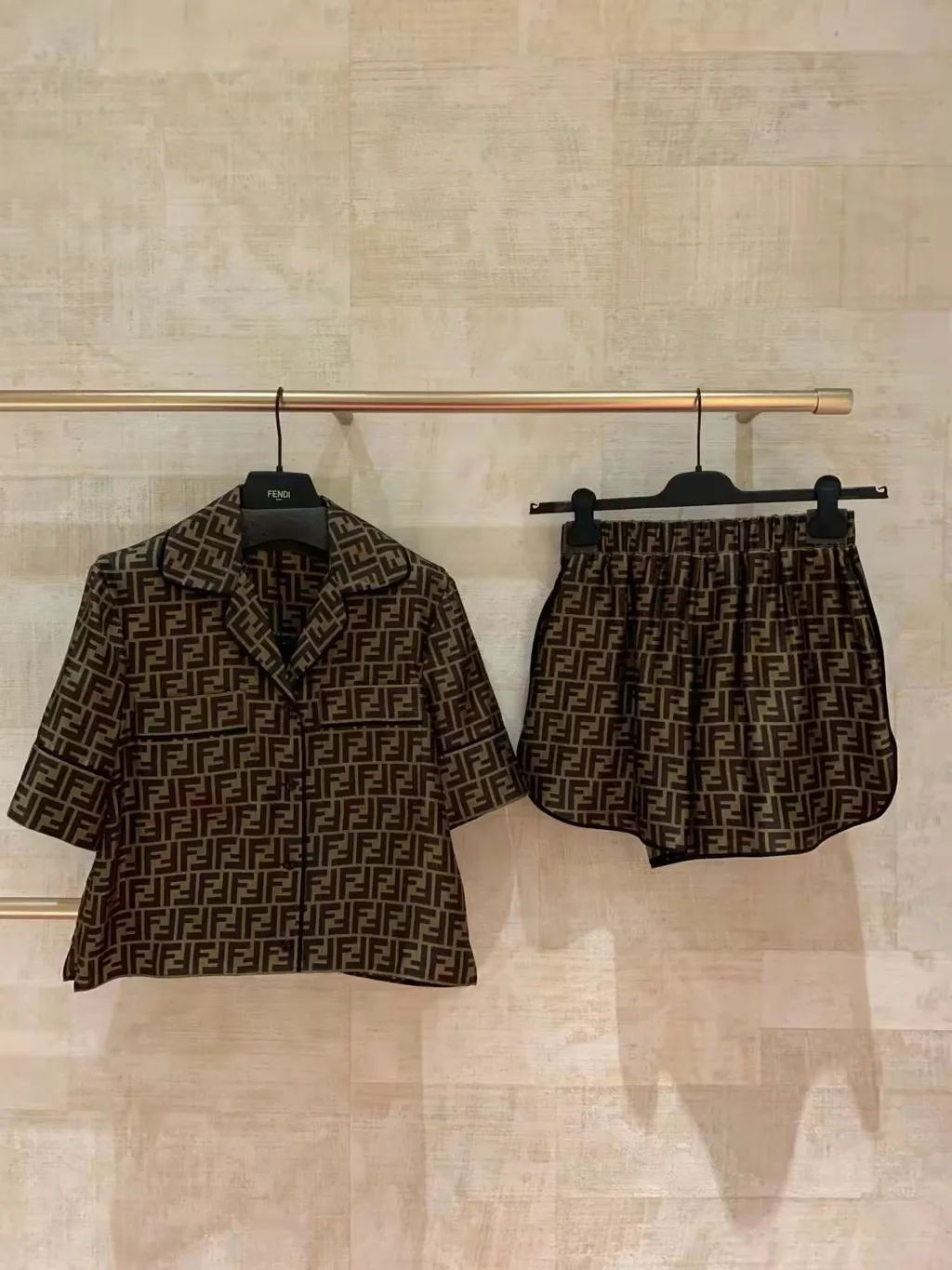 Fendi Ff Monogrammed Short-Sleeve Pyjamas Set