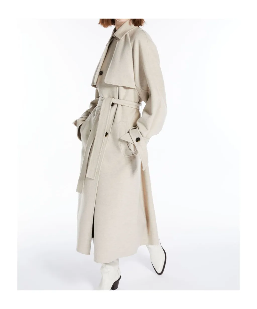 Belted-Waist Cashmere Coat