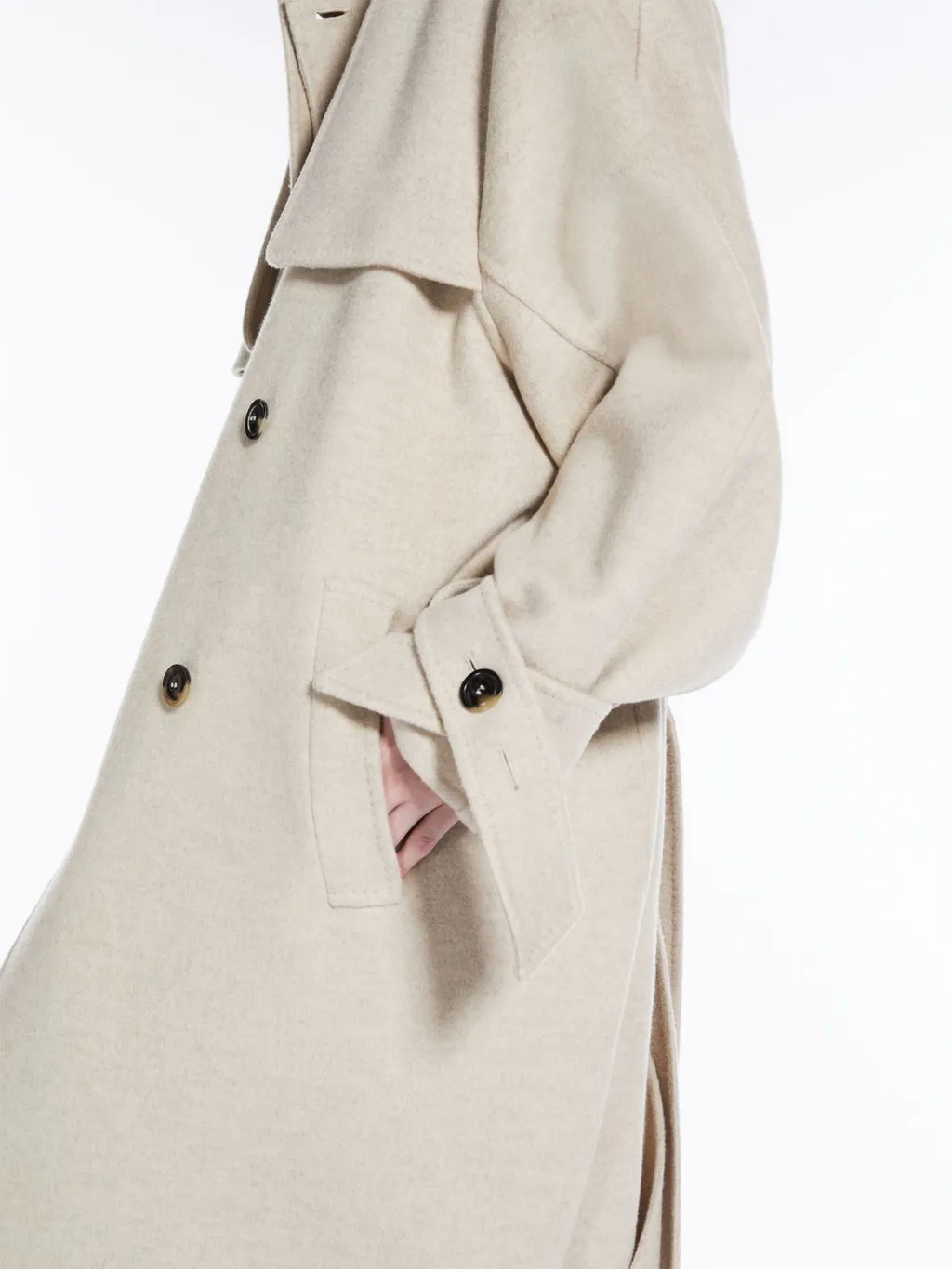 Belted-Waist Cashmere Coat