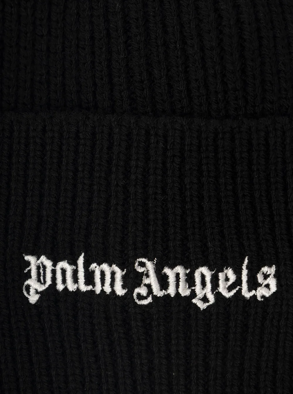 Palm Angels Logo Embroidered Ribbed-Knit Beanie