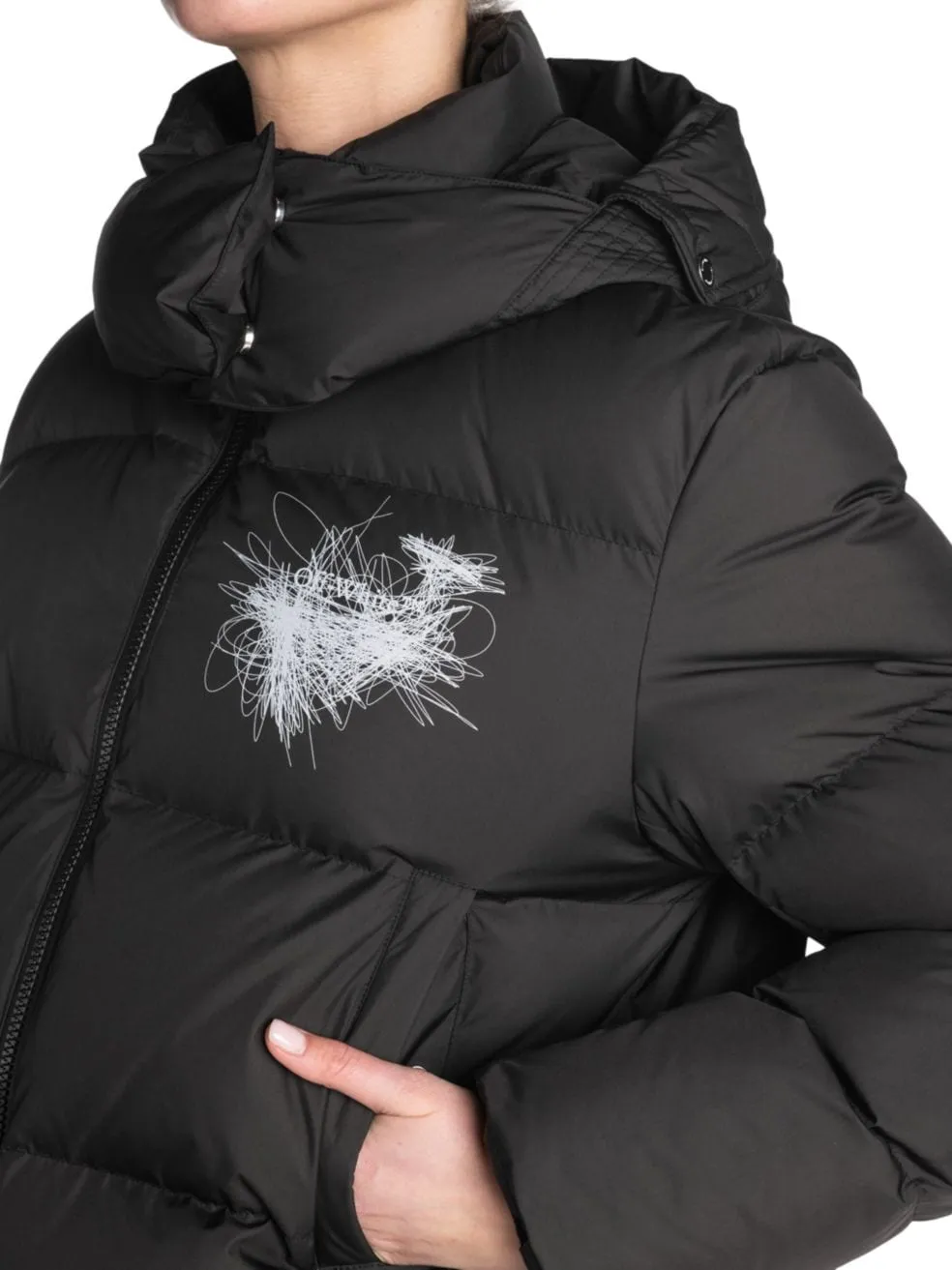 Off-White Scribbled Arrows Hooded Down Jacket