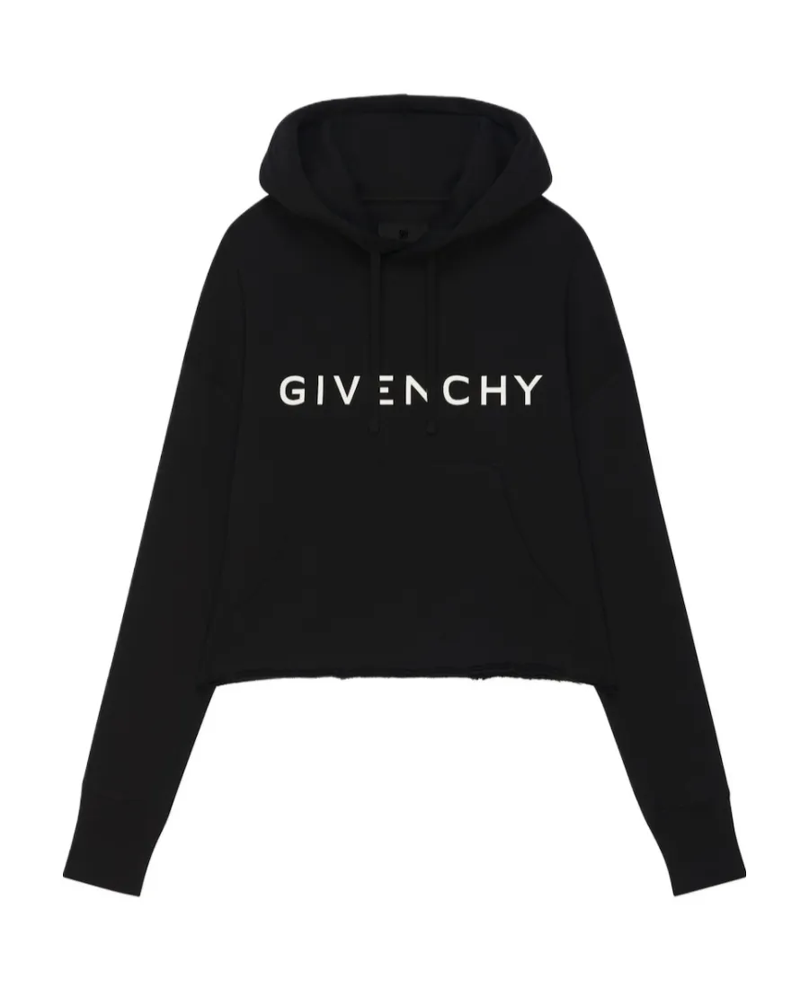 Givenchy Logo Printed Cropped Hoodie