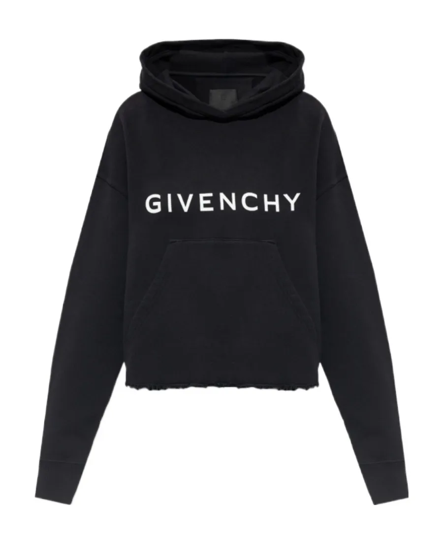 Givenchy Logo Printed Cropped Hoodie
